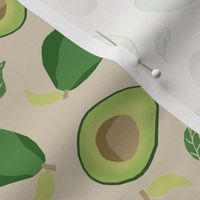 avocado fabric  - fruit, vegetables, food, avocados fabric - khaki