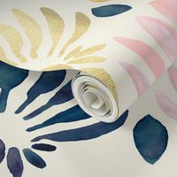 Stylized Watercolor Lotus Pattern 