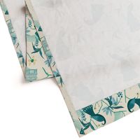 Aviary  - Peacock Chinoiserie Cream