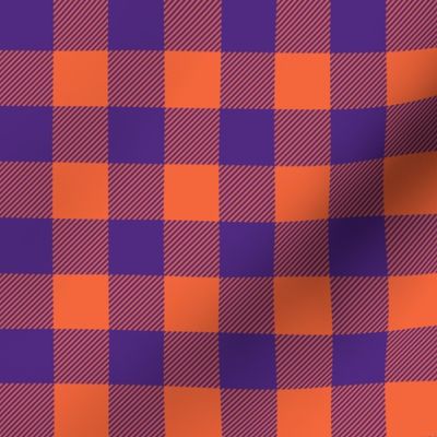 purple and orange plaid