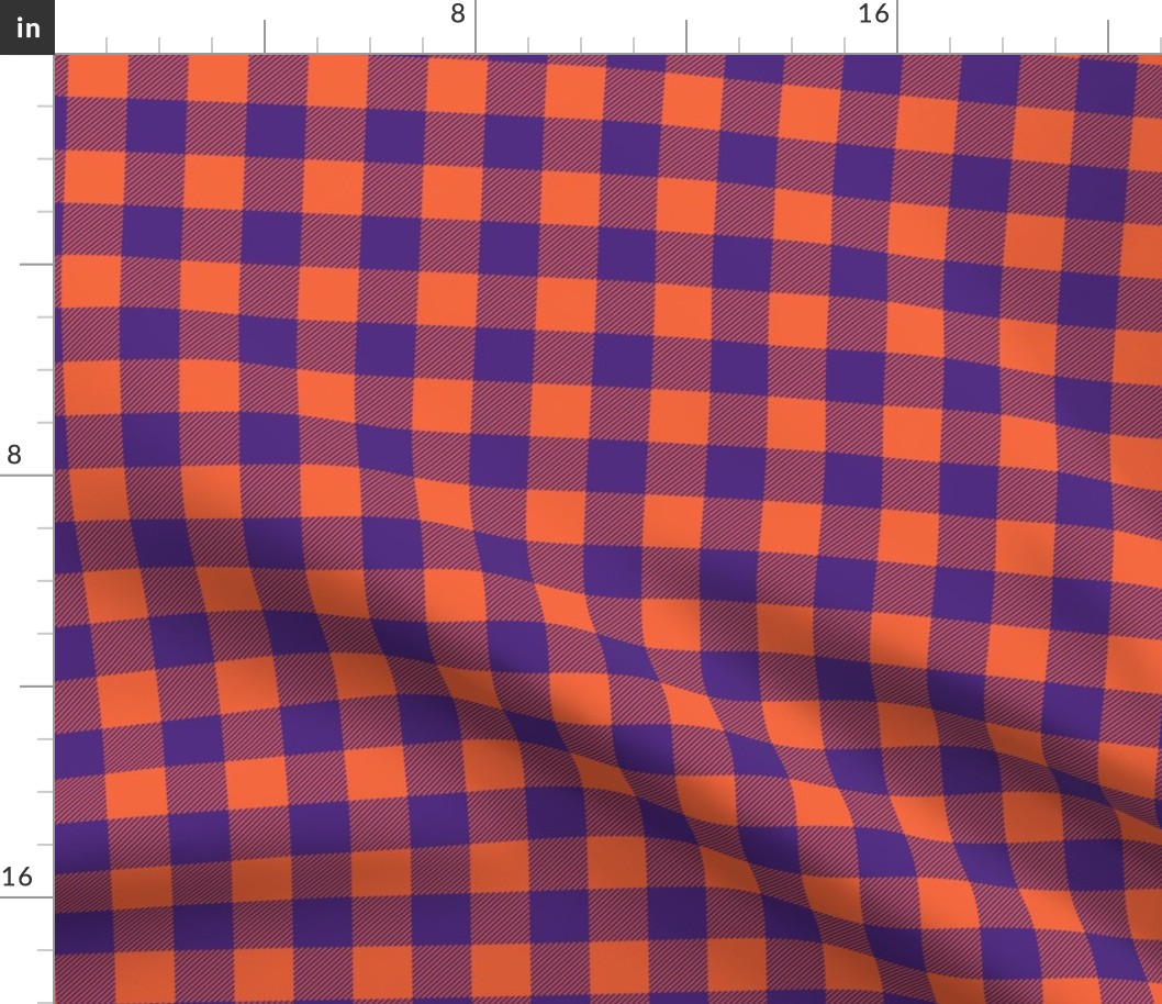 purple and orange plaid