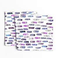 Abstract Painterly, abstract watercolor brush strokes in blue, grey and magenta