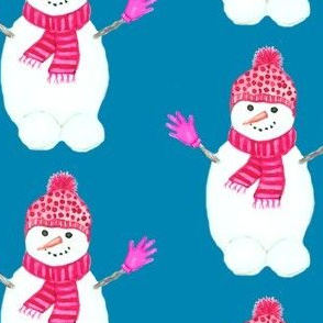 snowman hugs, holiday watercolor // snow days