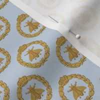 Napoleonic Bees ~ Faux Gilt on  Versailles Fog 