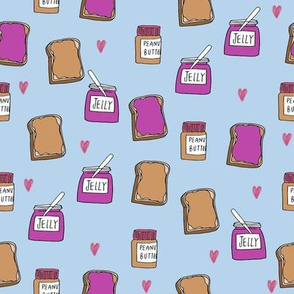 pbj // peanut butter and jelly fun kids foods fabric white purple