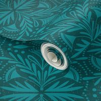 Lenox - Damask Dark Teal Tonal 