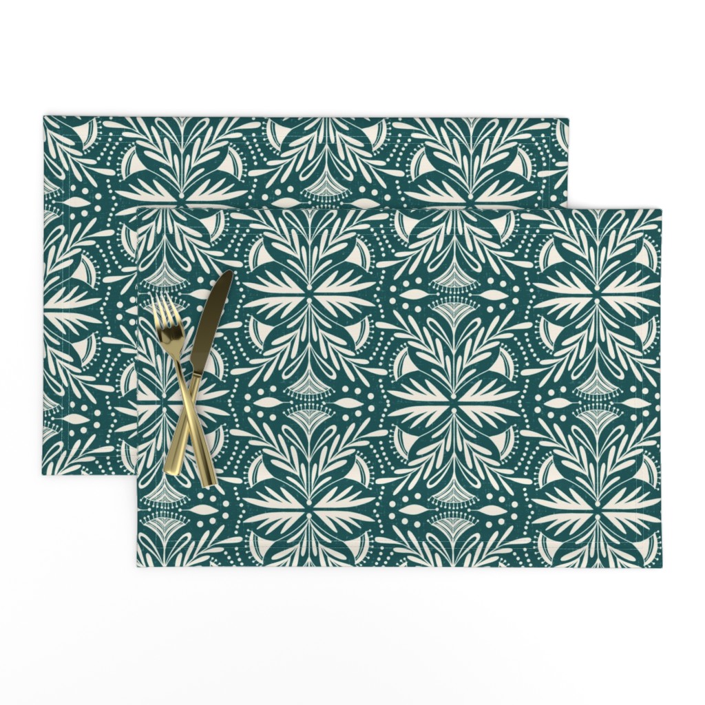 Lenox - Damask Dark Teal