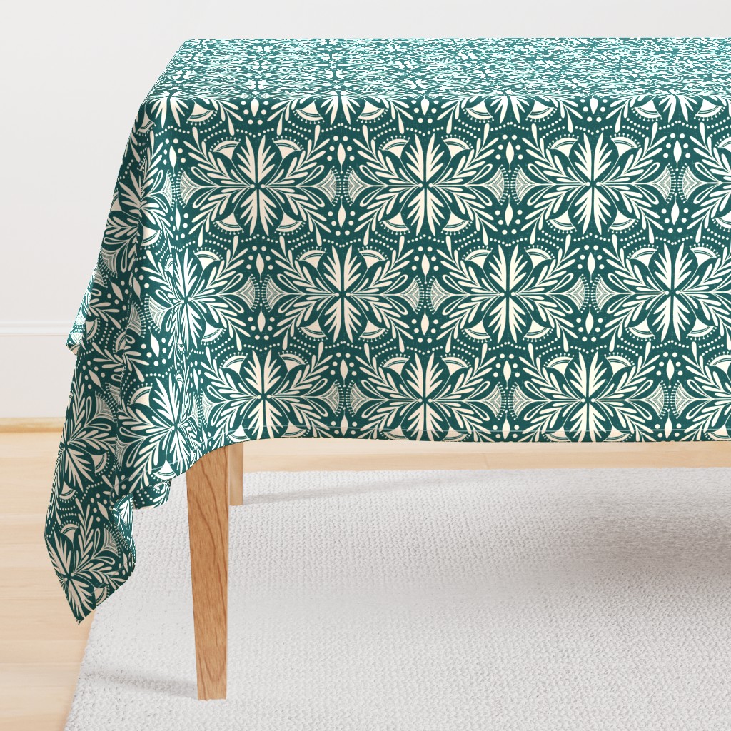 Lenox - Damask Dark Teal