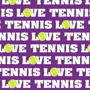 Love Tennis on Purple Large