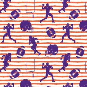 football medley - purple on orange stripes