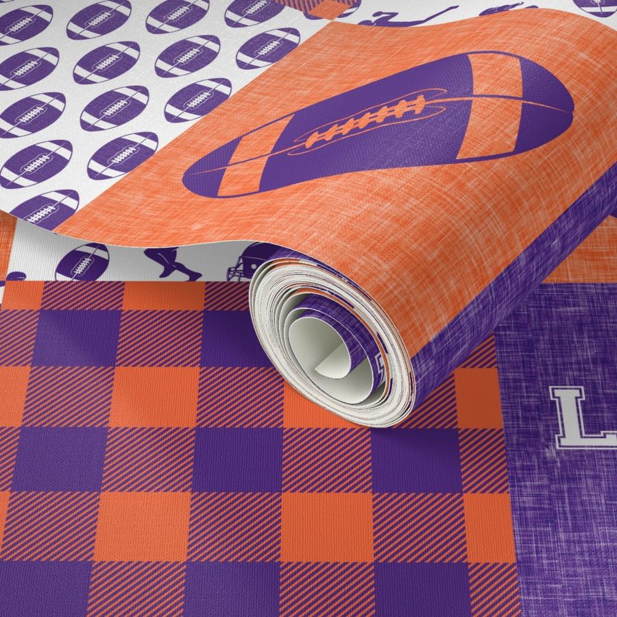 Little Man - Football Wholecloth - Purple and Orange