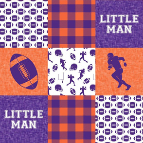Little Man - Football Wholecloth - Purple and Orange