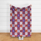 Little Man - Football Wholecloth - Purple and Orange (90)