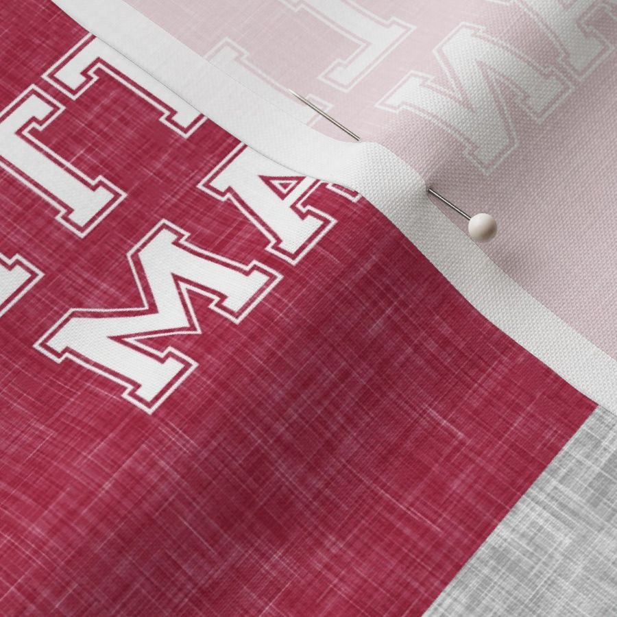 little man - football wholecloth - crimson and white - college ball -  plaid 