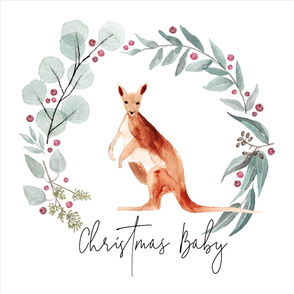 Australian Christmas Baby // Kangaroo Eucalyptus Leaves + Red Bush Berries // Blanket + 2 Loveys