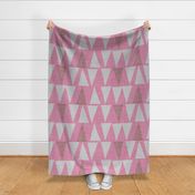 pink triangles-jumbo-fanciful fifties flowers coordinate