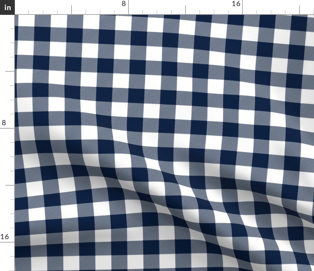 1" navy buffalo check - plaid