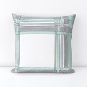 Gray and Green Picture Frame Plaid