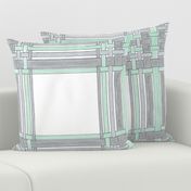 Gray and Green Picture Frame Plaid