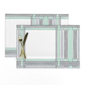 Gray and Green Picture Frame Plaid