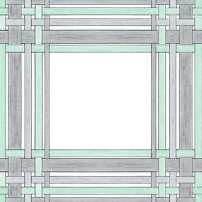 Gray and Green Picture Frame Plaid