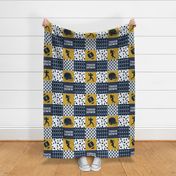 touch down - football wholecloth - gold and blue - college ball -  chevron