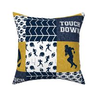 touch down - football wholecloth - gold and blue - college ball -  chevron