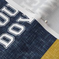 touch down - football wholecloth - gold and blue - college ball -  chevron