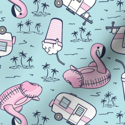 Retro Flamingo Summer