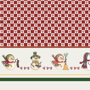 Christmas Snowman  checkered border