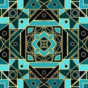 Art Deco Gold & Teal - Small