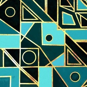 Art Deco Gold & Teal - Big 