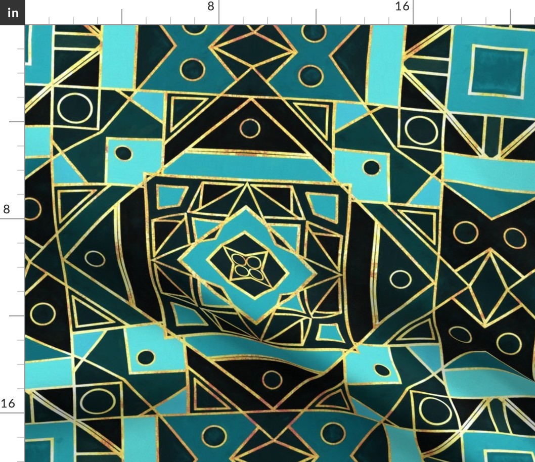 Art Deco Gold & Teal - Big 