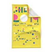 Yellow 2019 Calendar Tea Towel