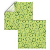 Watercolor Laurel Wreath - Lime Green