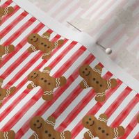 (1" scale) gingerbread man on red stripes