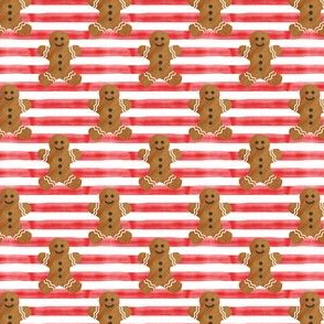 (1" scale) gingerbread man on red stripes
