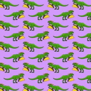 (small scale) tmex - trex eating tacos on purple