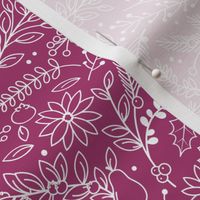 Pretty Holiday Fabric - Raspberry