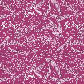 Pretty Holiday Fabric - Raspberry