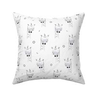 Cute Giraffes in Black, White & Gray –Monochrome Animals Baby Nursery Fabric