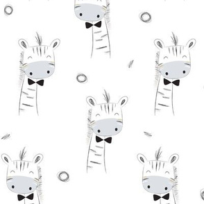 Cute Giraffes in Black, White & Gray –Monochrome Animals Baby Nursery Fabric