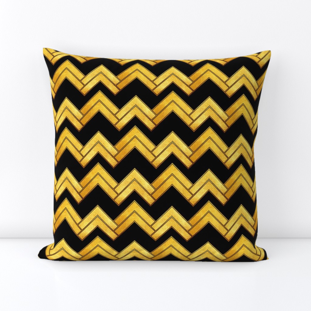 Art Deco Chevron-Gold