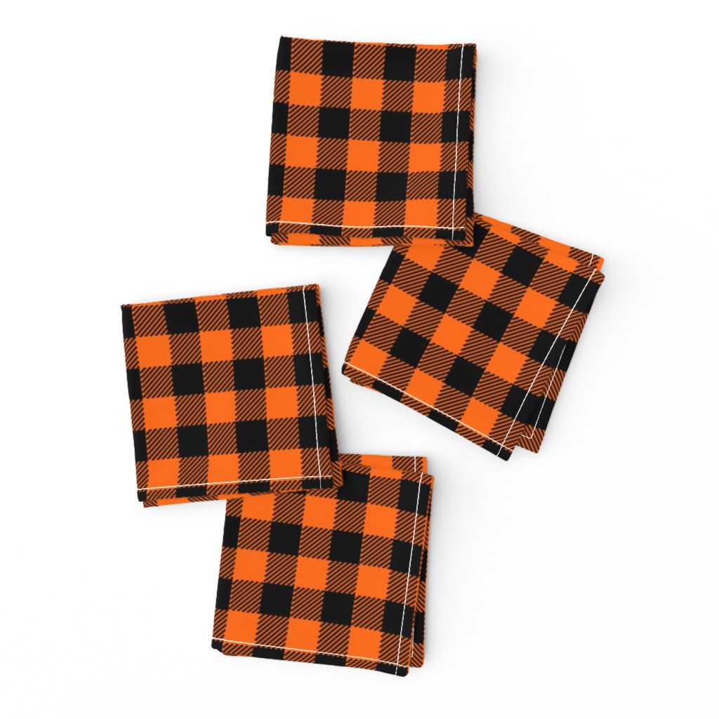 Classic Halloween Plaid in Orange + Black