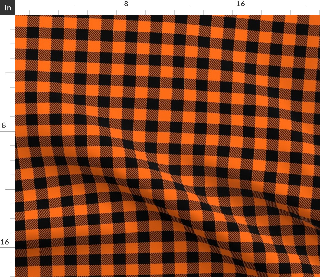 Classic Halloween Plaid in Orange + Black