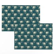 Art Deco Cranes - Teal - Smaller Scale (6" wallpaper)