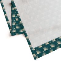 Art Deco Cranes - Teal - Smaller Scale (6" wallpaper)