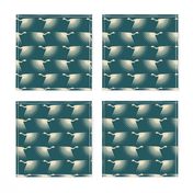 Art Deco Cranes - Teal - Smaller Scale (6" wallpaper)