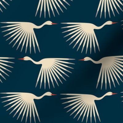 Art Deco Cranes - Midnight