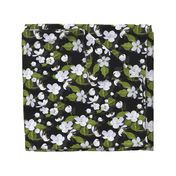 Apple blossom seamless flowered pattern with cherry flowers